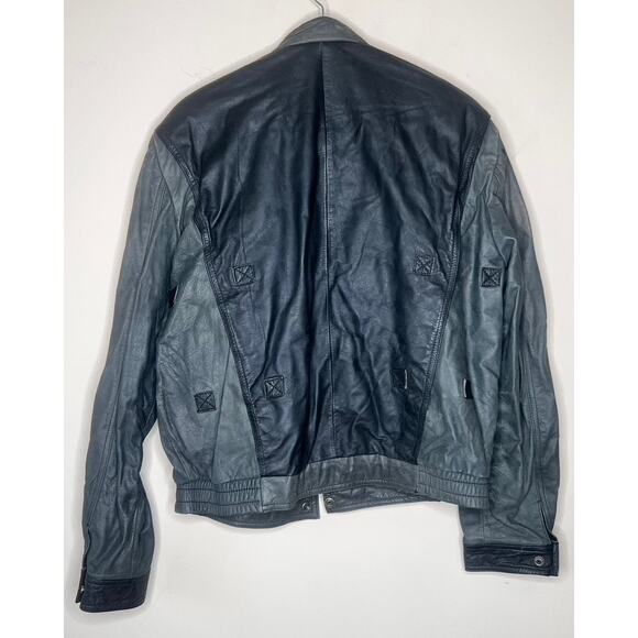 VINTAGE 80s Leather Bomber Jacket Hill and Archer Size 42 - Picture 11 of 12